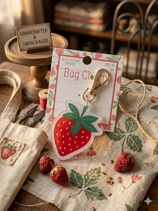 Blue Moon Studio Accessories - Strawberry Bag Charm from Blue Moon Studio. NWT